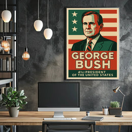 George Bush 41st President Realism Patriot Poster