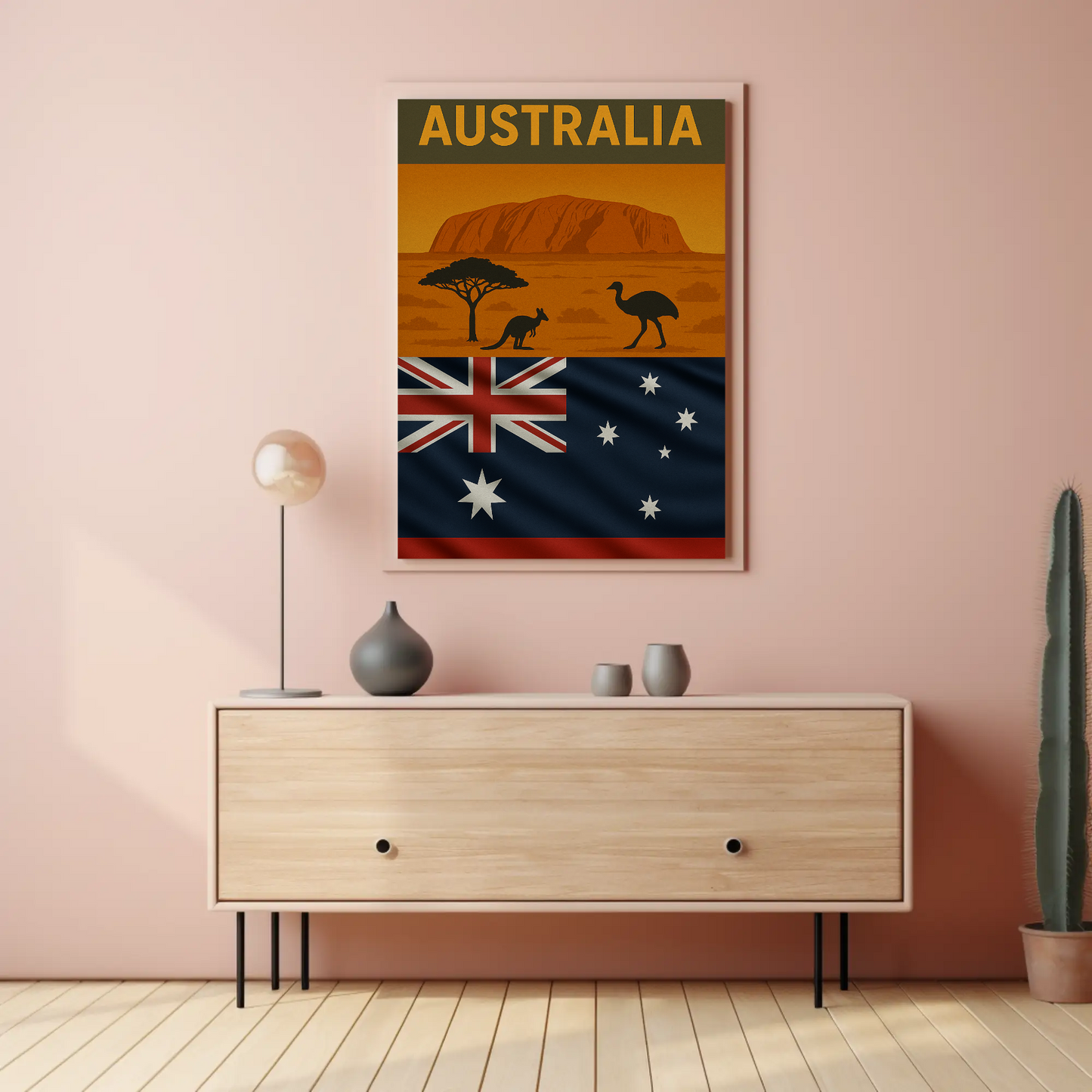 Explore Australia's Iconic Wonders: Uluru Travel Poster