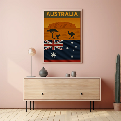 Explore Australia's Iconic Wonders: Uluru Travel Poster