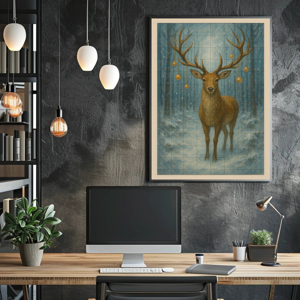 Enchanted Winter Stag Poster