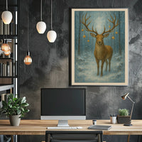 Enchanted Winter Stag Poster
