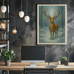 Enchanted Winter Stag Poster