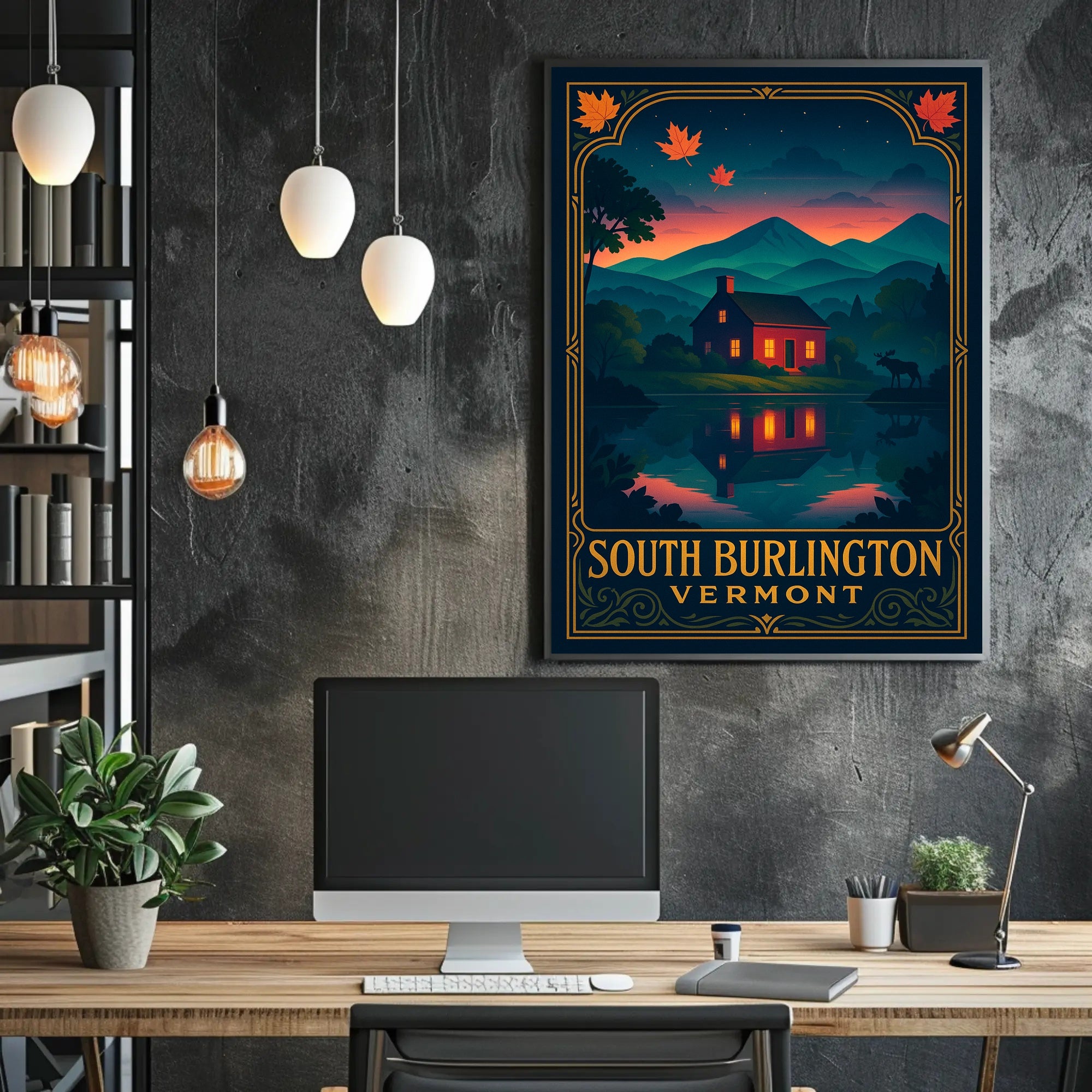 Scenic Autumn in South Burlington Poster