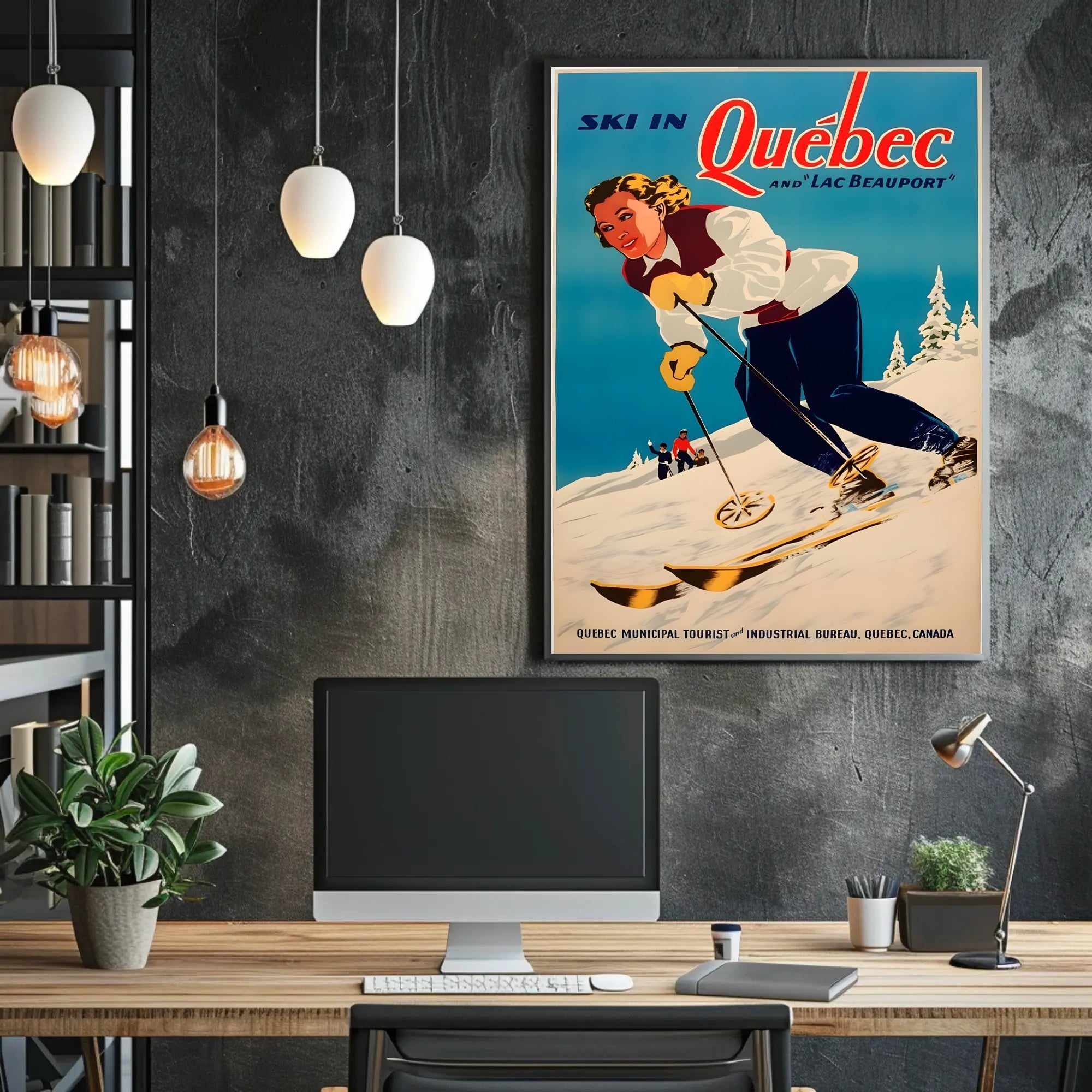 Ski in Québec and Lac Beauport Poster PosterGoat