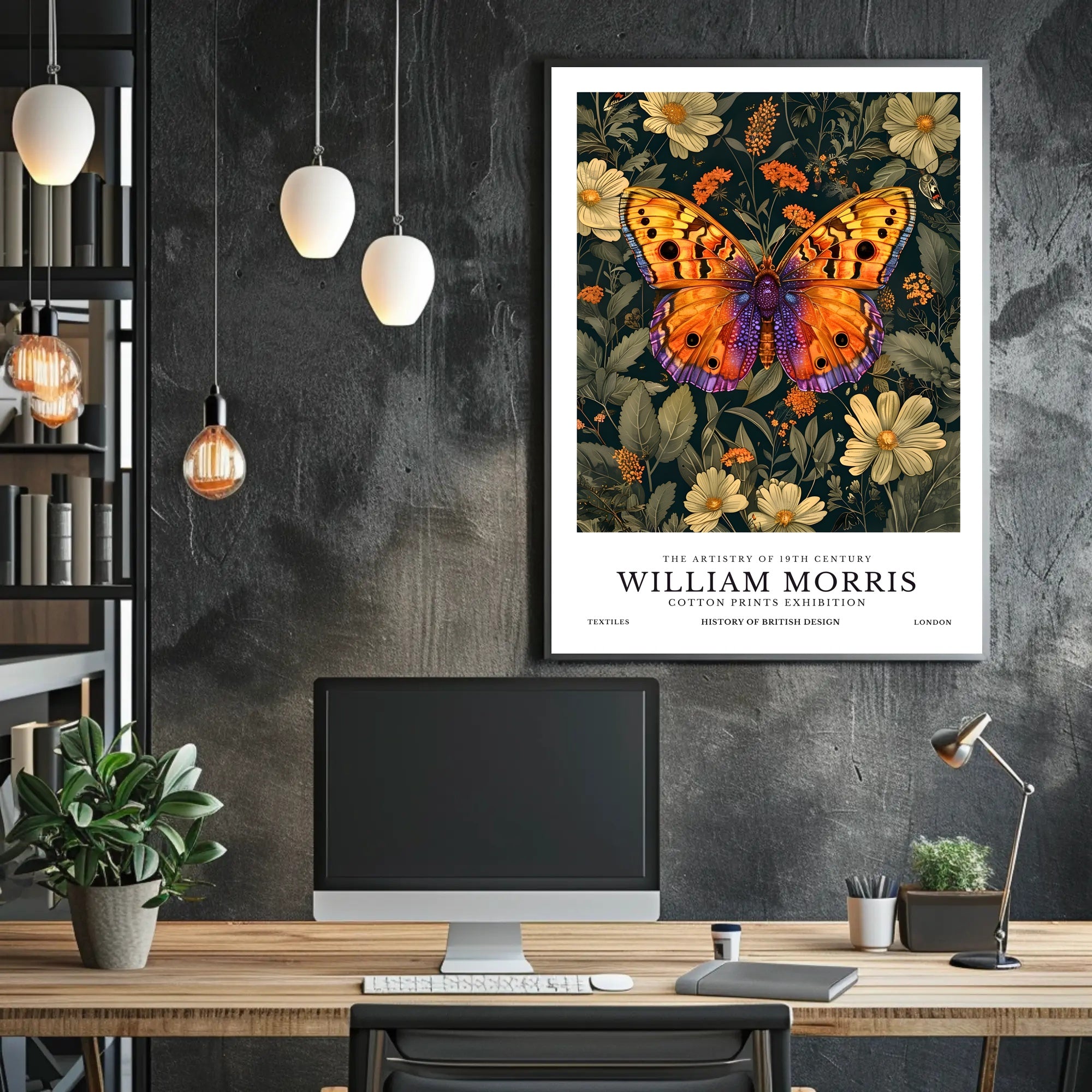 William Morris Butterfly Botanical Heritage Artistic Poster