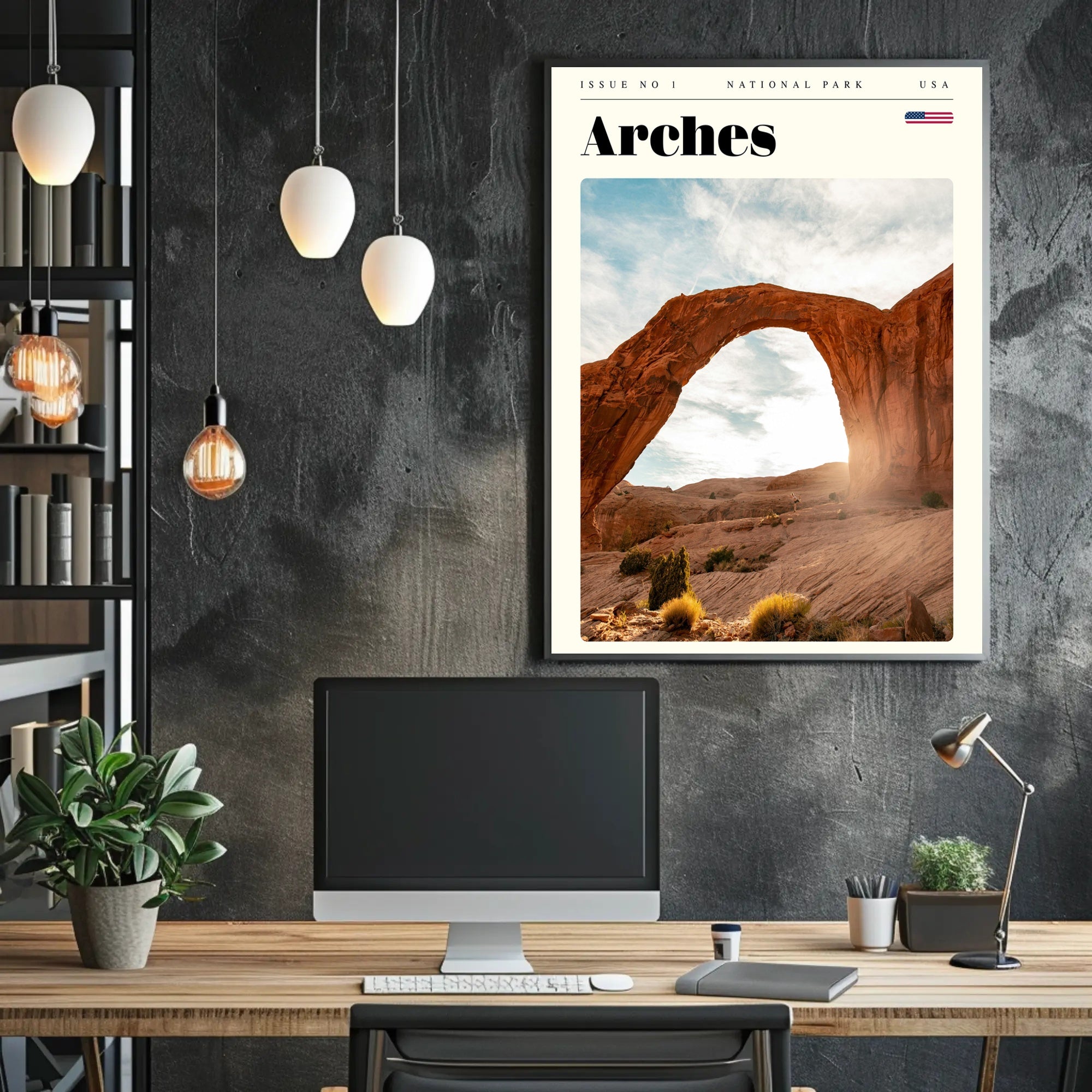 Arches National Park Travel Poster Vintage Print