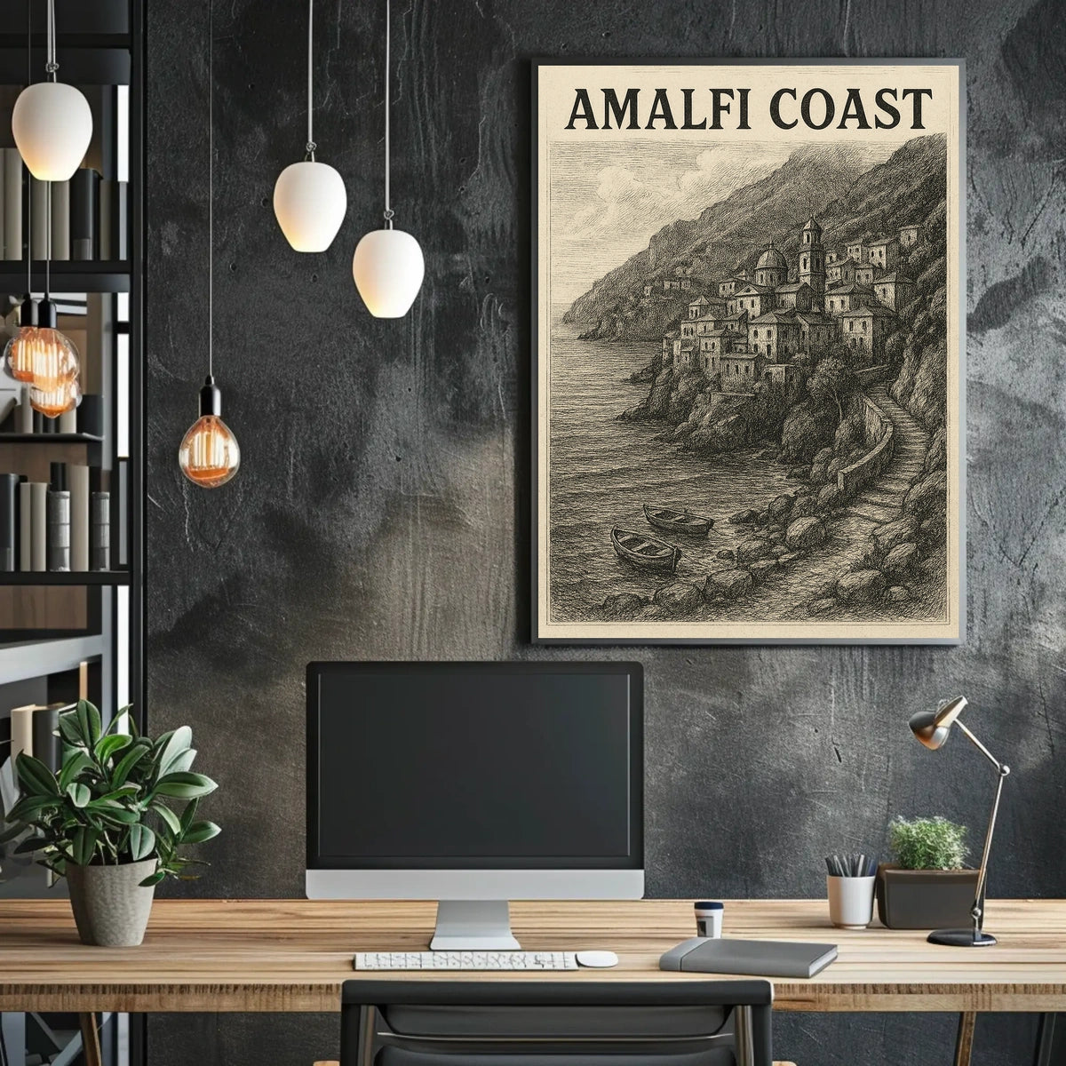 Amalfi Coast Poster Wall Art Travel Print 18x24 Seaside