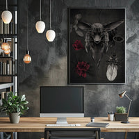 Dark Surreal Fox with Insects Artistic Poster PosterGoat