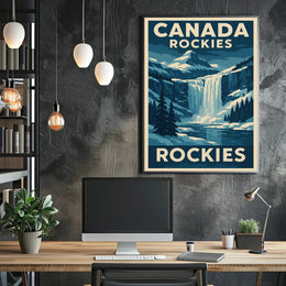 Canadian Rockies Vintage Travel Art Poster