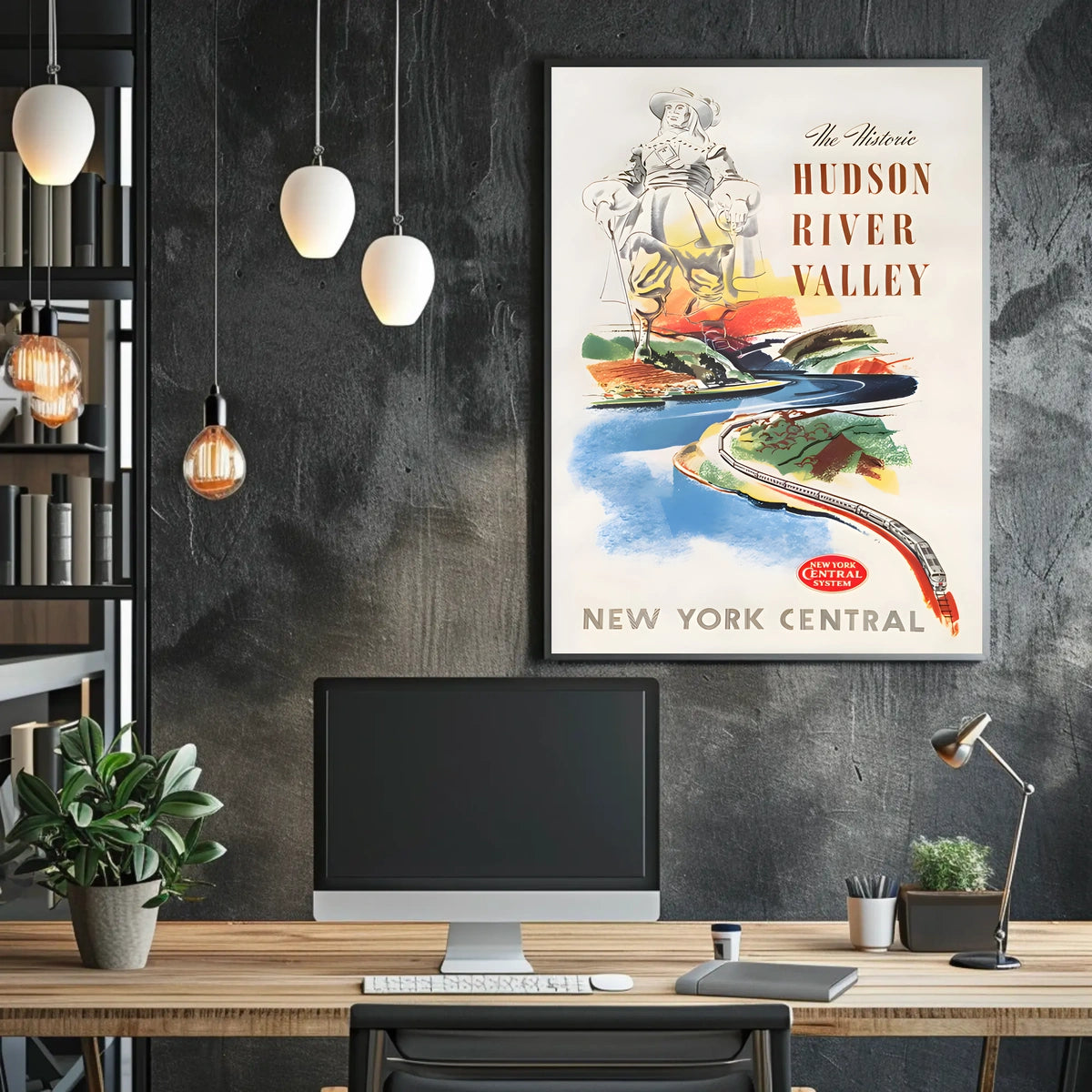 Hudson River Valley Adventure Poster Vintage Wall Art