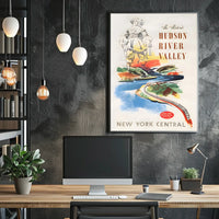 Hudson River Valley Adventure Poster Vintage Wall Art