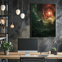 Surreal Landscape with Fiery Sky Fantasy or Mythology Poster PosterGoat