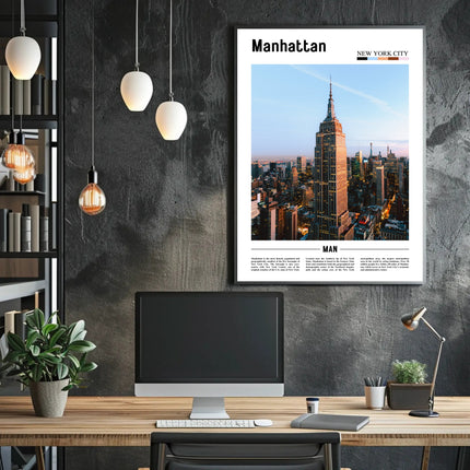 Manhattan Skyline Empire State Building Travel Poster