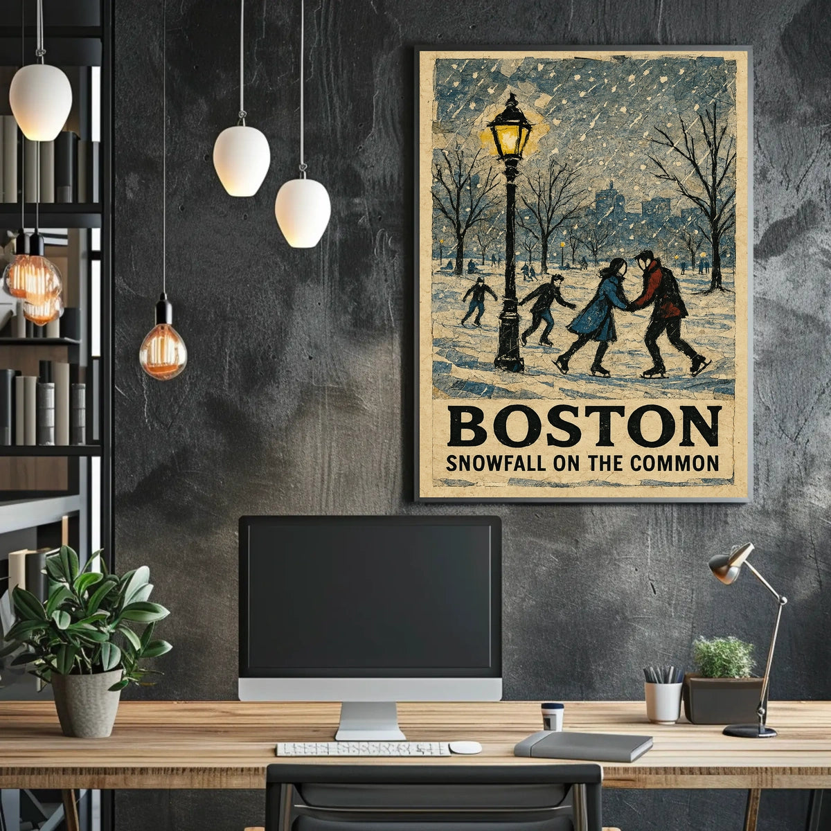 Boston Snowfall on the Common Poster