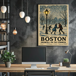 Boston Snowfall on the Common Poster