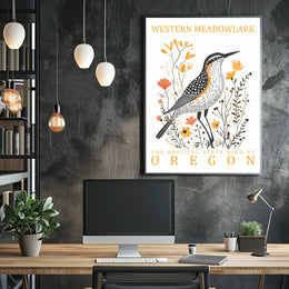 Western Meadowlark Oregon State Bird Art Poster