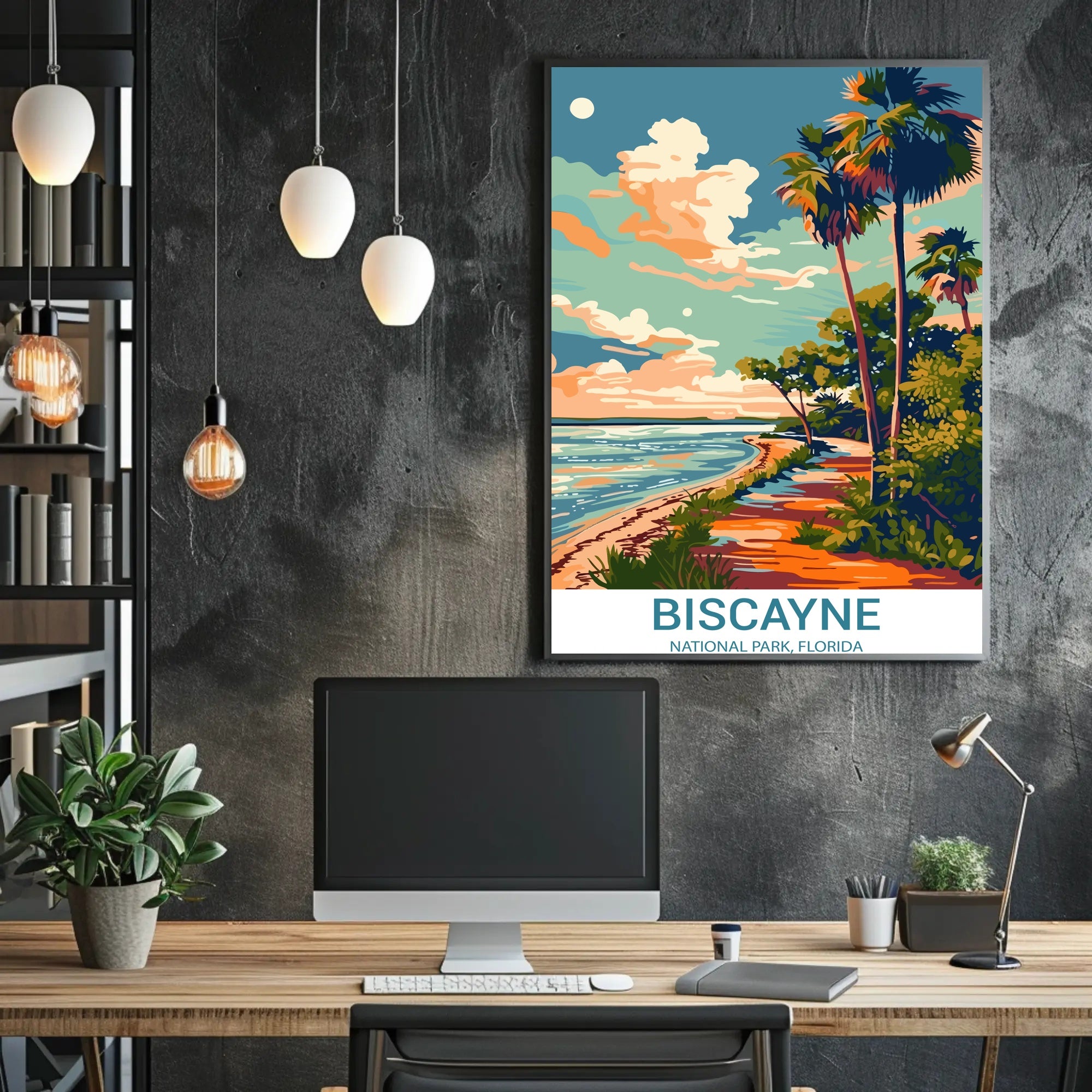Biscayne National Park Vibrant Tropical Travel Poster
