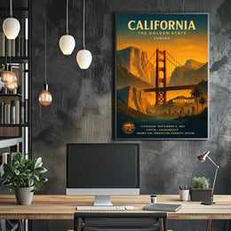 California The Golden State Vintage Poster PosterGoat