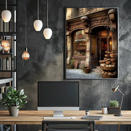Charming Vintage Bakery Scene Poster