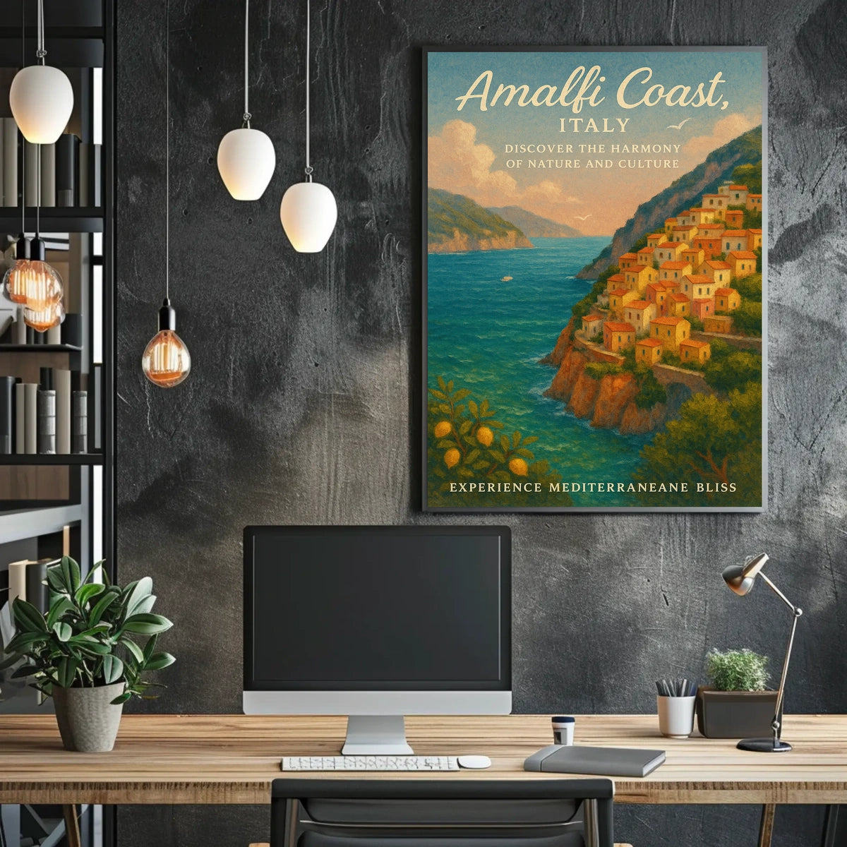 Amalfi Coast Vintage Travel Poster Art Print