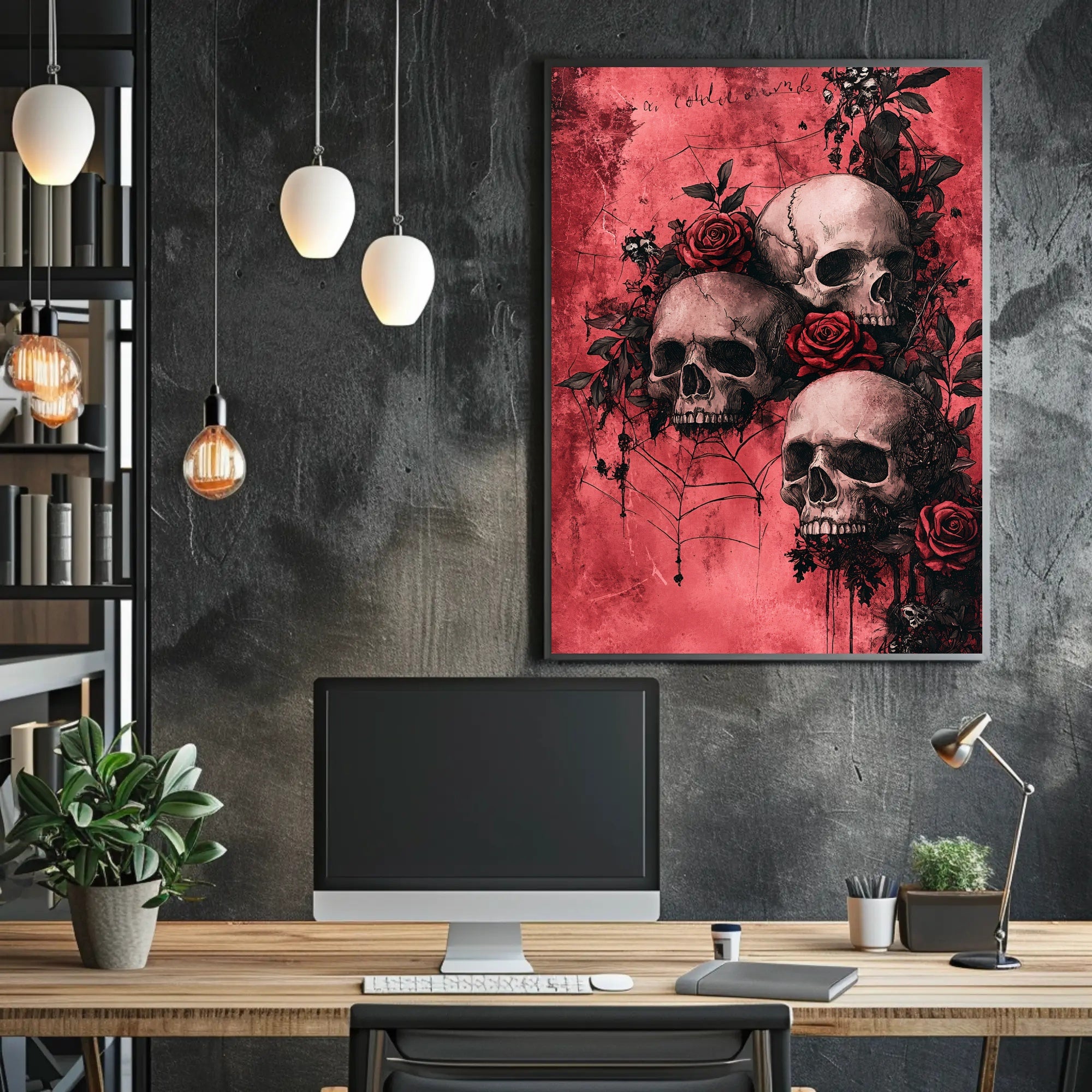 Skulls And Roses Poster