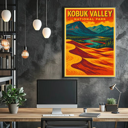 Kobuk Valley National Park Landscape Retro Art Deco Poster