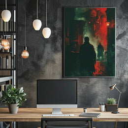 Dark Gothic Horror Scene with Investigators – Fantasy or Mythology Poster PosterGoat