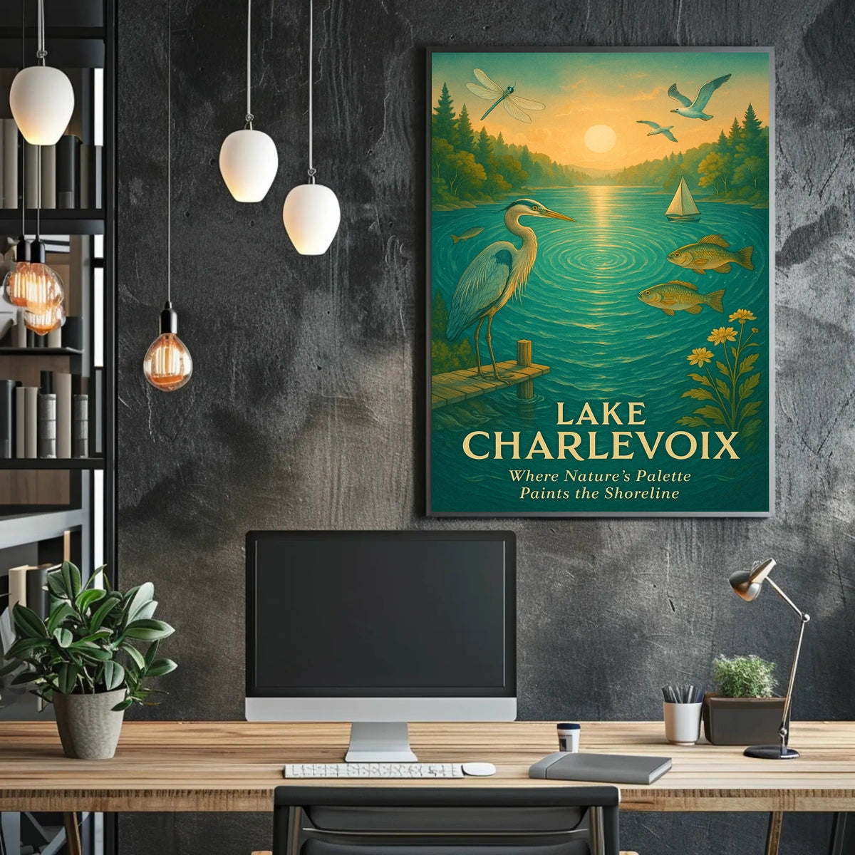 Lake Charlevoix Scenic Beauty Wall Art Travel Poster