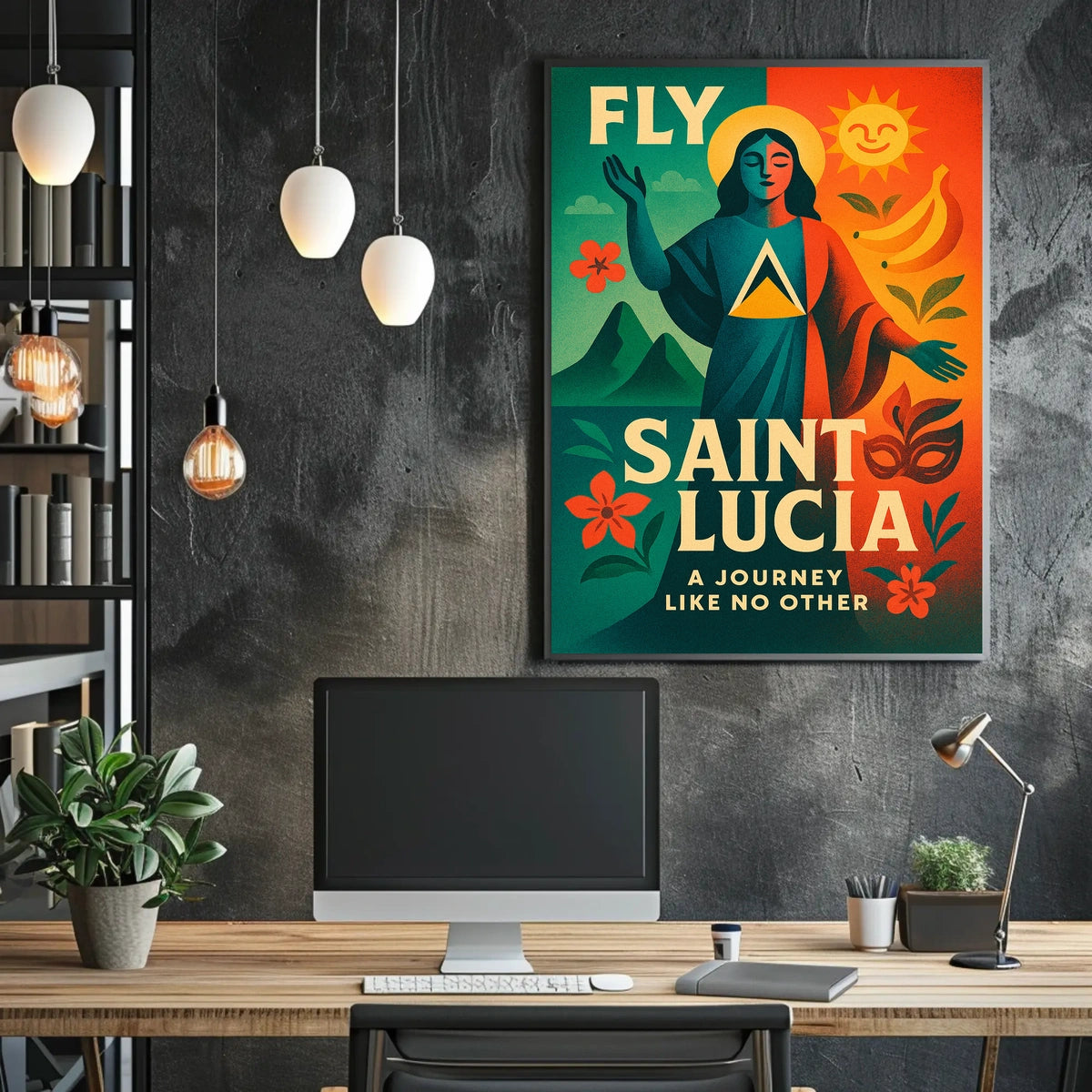Fly to Saint Lucia Poster