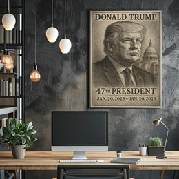 Donald Trump Reflective Leader at the Capitol Poster
