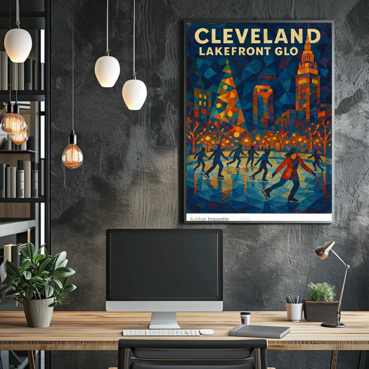 Cleveland Lakefront Glo Poster