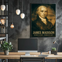 James Madison 4th President of the United States Double Exposure Poster