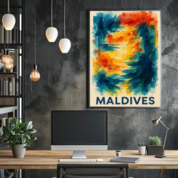 Maldives Color Splash Tropical Escape Beach Dreamscape Coastal Art Gallery Poster