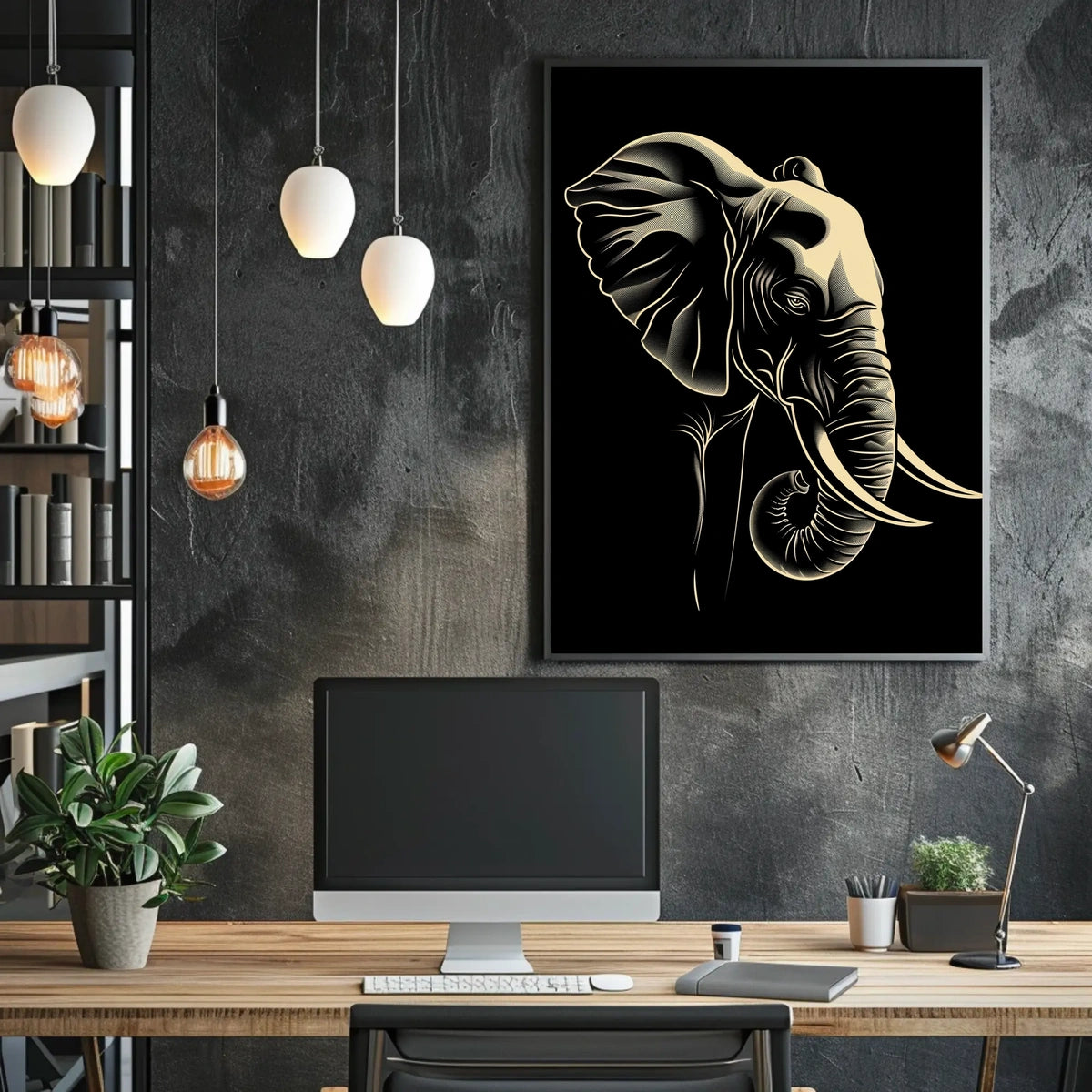 Majestic Elephant Illustration Poster
