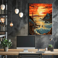 Sunset Over The Golden Gate Poster