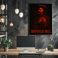 Buffalo Bill Portrait with Cowboy and Rider - Heritage Poster