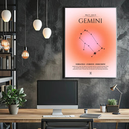 Gemini Zodiac Infographic Poster in Vibrant Modern Design PosterGoat
