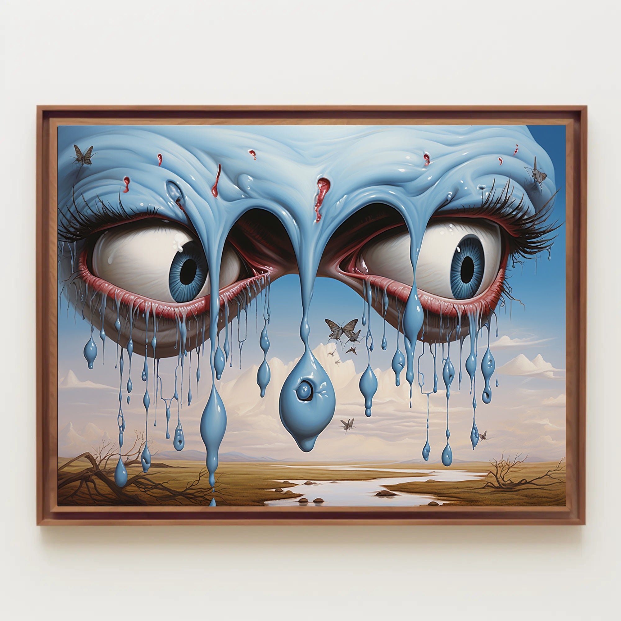 Surreal Blue Eyes Poster in Abstract or Artistic Poster