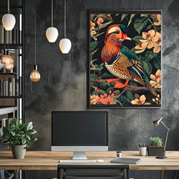 Mandarin Duck Delight: Nature's Beauty Animal Poster