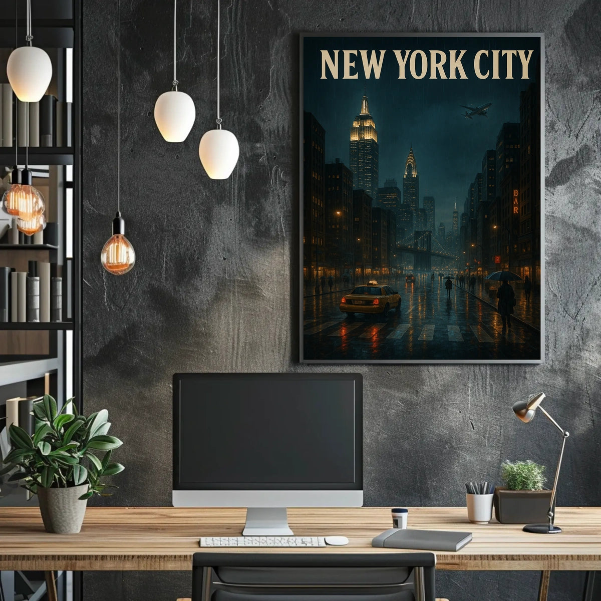 New York City at Night Poster