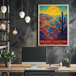 Psychedelic Vibrancy of Grand Canyon National Park Poster