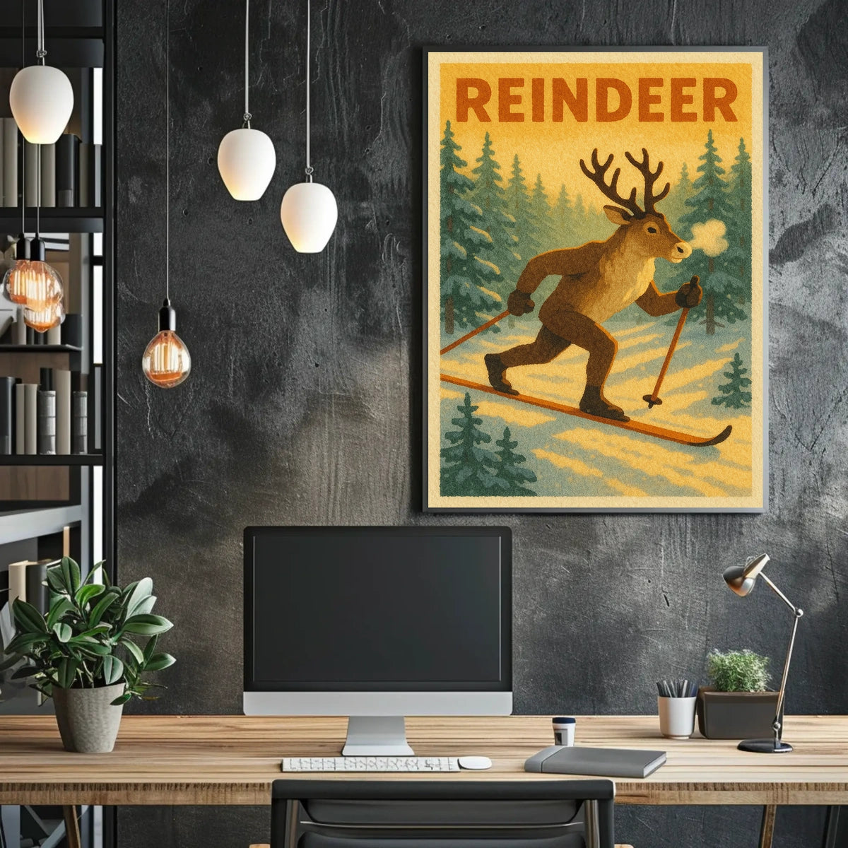 Reindeer Ski Adventure Poster