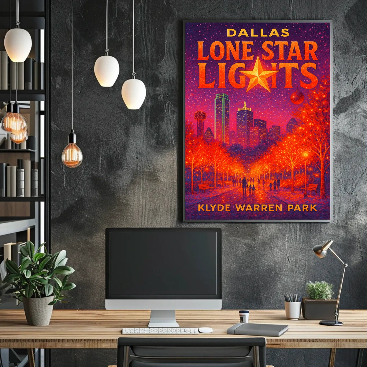 Dallas Lone Star Lights Poster