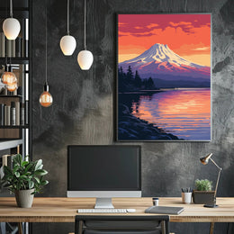 Tranquil Mountain Sunset Poster PosterGoat