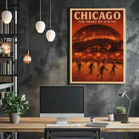 Chicago Winter Scene Poster