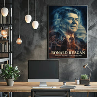 Ronald Reagan 40th President of the United States Double Exposure Poster