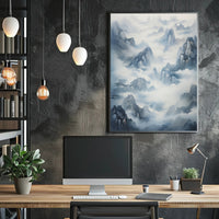 Tranquil Misty Mountains East Asian-Inspired Artistic Poster
