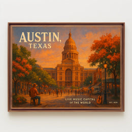 Austin Texas Live Music Capital Poster Art