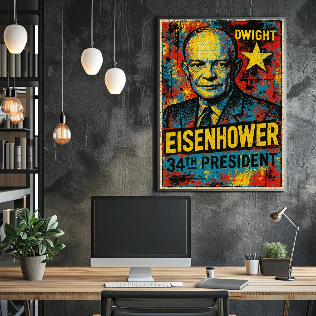 Dwight D. Eisenhower 34th President of the United States Graffiti Pop Art Poster