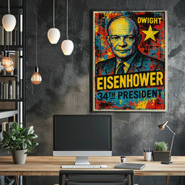 Dwight D. Eisenhower 34th President of the United States Graffiti Pop Art Poster